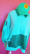 Load and play video in Gallery viewer, Aqua Funfetti Sequin Pullover
