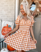 Load image into Gallery viewer, Pumpkin Pickin’, Gingham Dress

