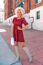 Load image into Gallery viewer, Burgundy Aztec, Babydoll Dress
