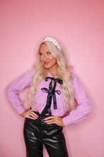 Load image into Gallery viewer, Lilac Bow Ties, Cardigan
