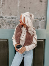 Load image into Gallery viewer, Hot Chocolate, Corduroy Puffer Vest
