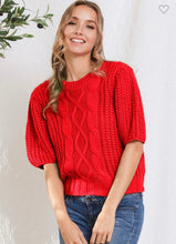 Load image into Gallery viewer, Valentines Cable Knit Sweater
