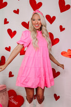 Load image into Gallery viewer, Barbie Pink Puff Sleeve Dress
