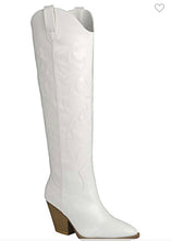 Load image into Gallery viewer, Western Knee High, White Boots
