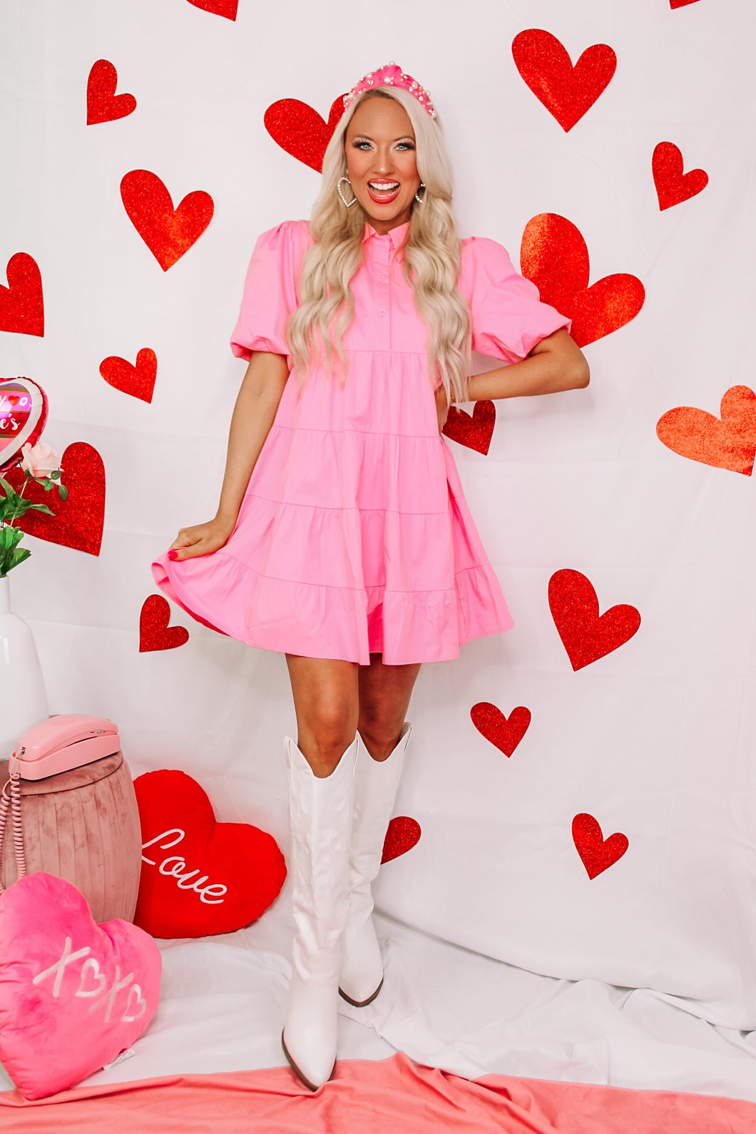 Barbie Pink Puff Sleeve Dress